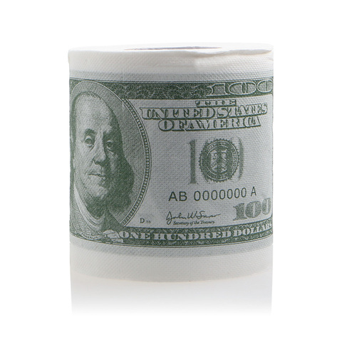 1Pc Funny One Hundred Dollar Bill Toilet Roll Paper Money Roll $100 Novel Gift ► Photo 1/6