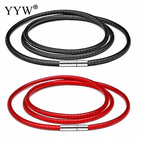 41-70cm 1-3mm Black Leather Cord Necklace Cord Wax Rope For DIY Necklaces Jewelry Lace Chain With Stainless Steel Rotary Clasp ► Photo 1/6