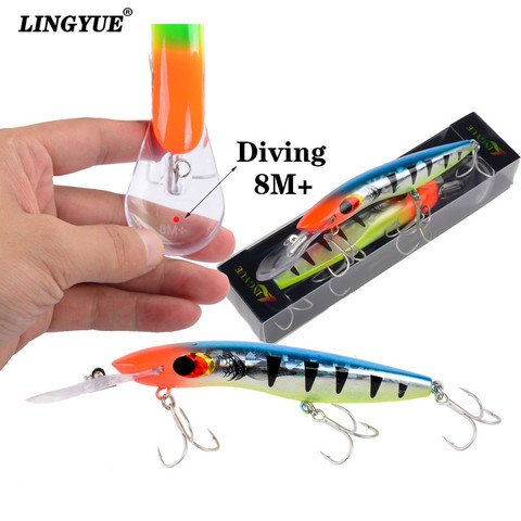 LINGYUE Big Minnow 16cm Fishing Lures 26g Deep Diving 8M+ Hard