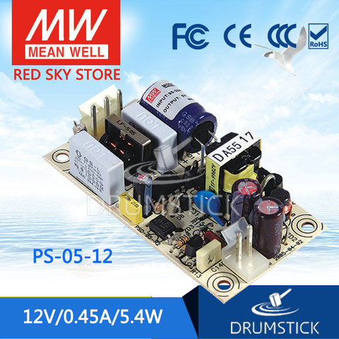 Steady MEAN WELL PS-05-12 12V 0.45A meanwell PS-05 12V 5.4W Single Output Switching Power Supply ► Photo 1/1