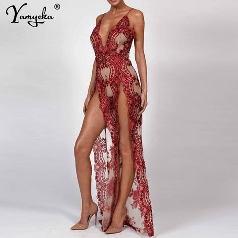 Sexy Sequins Summer Dress Women Backless perspective Maxi Long dress robe femme Luxury Night club Womens Party Dresses vestidos ► Photo 1/1