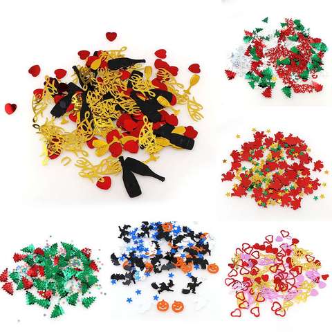 15g Mix Size Mix Color Christmas Snowflake Tree Santa Claus Confetti Tinfoil Sequins Christmas Gift Table Decorations ► Photo 1/6