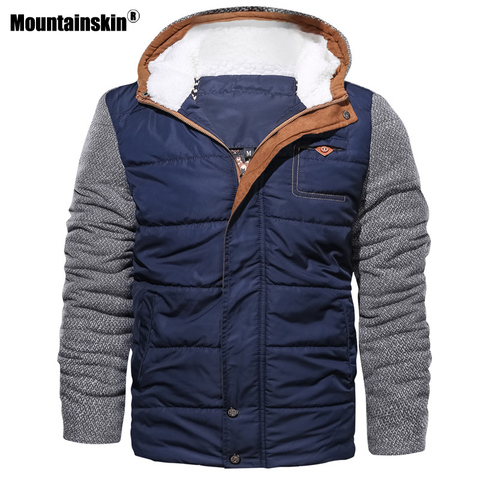 Mountainskin New Winter Men's Warm Parkas Thick Fleece Cotton Coat Slim Male Jackets Hooded Coats Mens Brand Clothing SA644 ► Photo 1/6