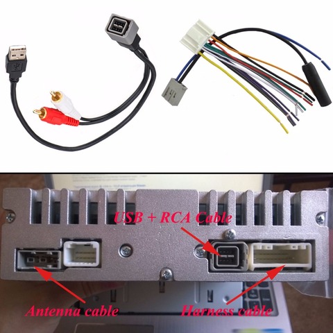Biurlink Car Radio Antenna Cable Car Stereo USB Port Wiring RCA/USB Adapter for Nissan CUBE JUKE Versa ► Photo 1/6