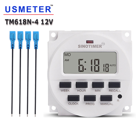 12V DC 7 Days Programmable Big Display 1.6 inch LCD Digital Timer  Timer Switch with UL listed Relay inside Electric Controller ► Photo 1/6