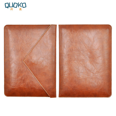 Laptop Bag Case Microfiber Leather Sleeve For MacBook Pro Retina & Air 12 13 15 16 Dual Pocket Envelope style ► Photo 1/6