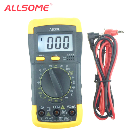 ALLSOME New A830L Digital Multimeter for DC AC Voltage Diode Freguency Multitester Volt Tester Test HT881+ ► Photo 1/6
