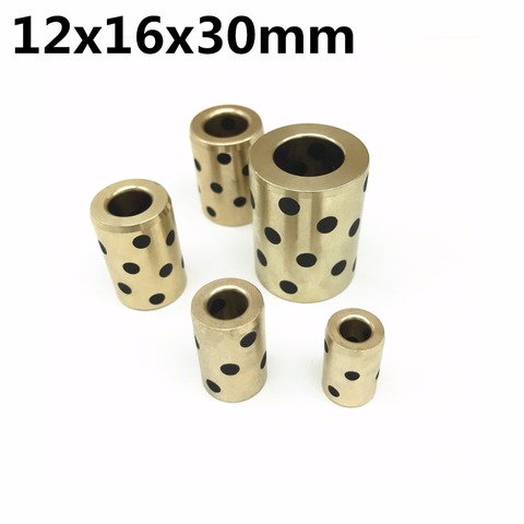 12x16x30 mm linear graphite copper set bearing copper bushing oil self-lubricating bearing JDB for shaft 12mm ► Photo 1/1