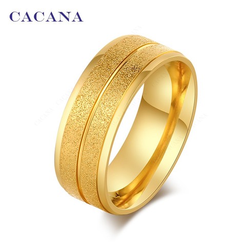 CACANA  Stainless Steel Rings For Women Double Fashion Jewelry Wholesale NO.R35 ► Photo 1/6
