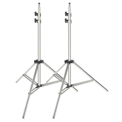 Neewer 2-pack Stainless Steel Light Stand 37-79 inches/95-200 centimeters Foldable Heavy Duty Support Stand for Studio Softbox ► Photo 1/6