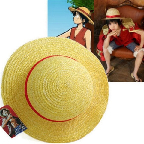Cosplay Japanese cartoon props hat Luffy strawhat one piece hat children/adult Straw Hat Visor ► Photo 1/5