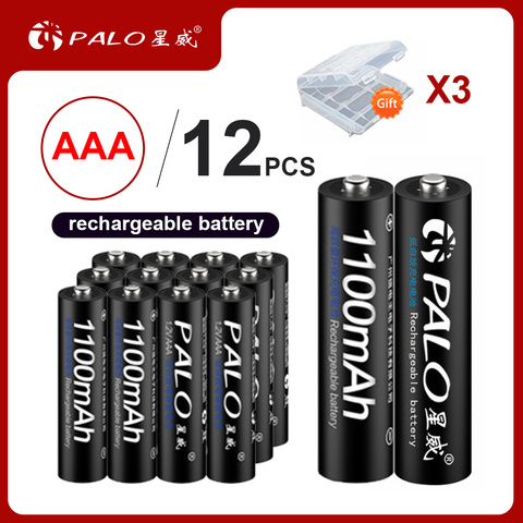 12/16/20/24Pcs PALO 100% original  1.2V AAA NIMH Rechargeable Batteries 1100mAh 3A AAA rechargeable battery  for toy car ► Photo 1/6
