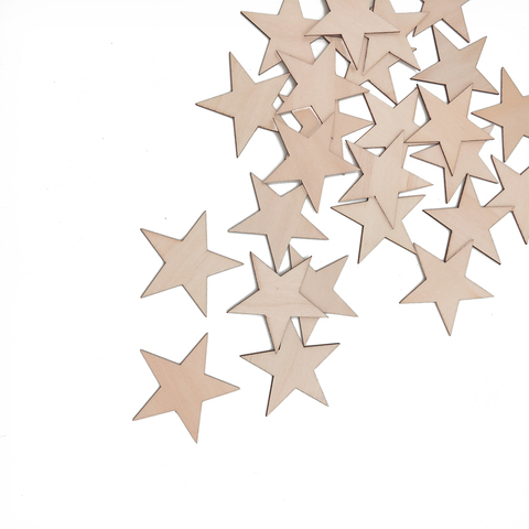 10-80mm Wooden Stars Cutout Shapes Wooden Ornaments Wooden Embellishments for DIY Arts and Crafts Christmas Wedding Decor ► Photo 1/6