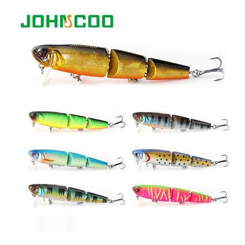 JOHNCOO Topwater Wobbler Bait and Swimming Bait Fishing Lure 98mm/11.5g 3 Segment Minnow Lure for Bass Pike ► Photo 1/6