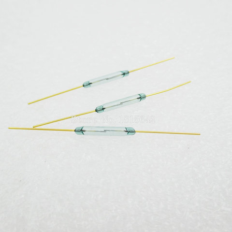 10PCS/LOT Reed Switch 2 *14mm Magnetic Control Switch Green Glass Reed Switches Glass Normally Open Contact For Sensors ► Photo 1/1