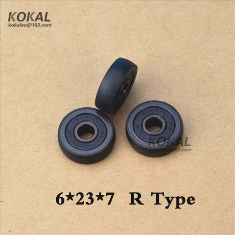 [R0623-7B]Low noise high quality 626zz ball bearing coated with Nylon balck roller wheel 6*23*7 ► Photo 1/3