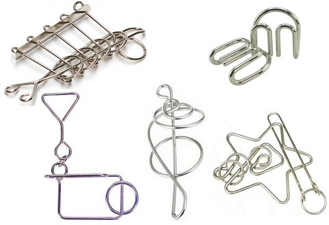 Classic Metal Wire Puzzle Magic Brain Teaser Puzzles Game Toys for Adults Children ► Photo 1/5