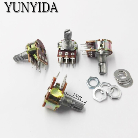 5PCS   WH148  1K  B1K   6 feet  6 Pin Shaft WH148 Amplifier Dual Stereo Potentiometer  Free shipping ► Photo 1/1