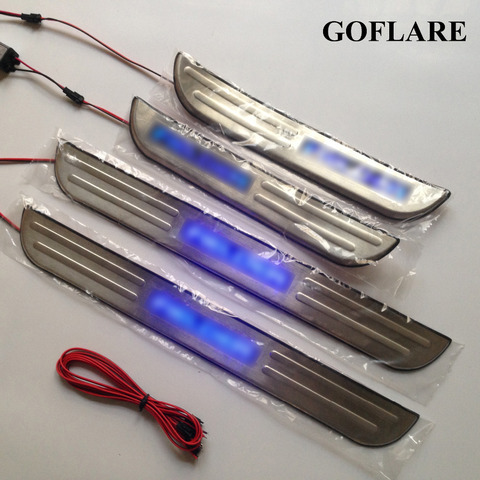 Car Styling led door sill scuff plates for Toyota Fielder E140 accessories 2008-2011 2012 2013 illuminated thresholds sills ► Photo 1/2