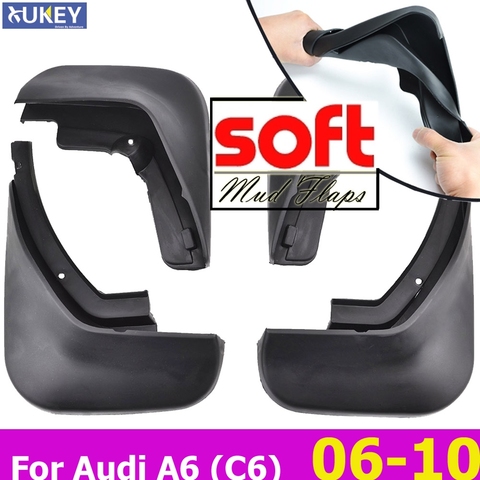 FIT FOR AUDI A6 C6 2006 2007 2008 2009 2010 SEDAN MUD FLAP MUD FLAPS SPLASH GUARDS MUDGUARD MUDFLAPS ACCESSORIES ► Photo 1/6