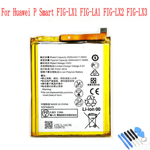 100% NEW Original 3000mAh Battery For Huawei P Smart FIG-LX1 FIG-LA1 FIG-LX2 FIG-LX3 Mobile Phone ► Photo 1/1