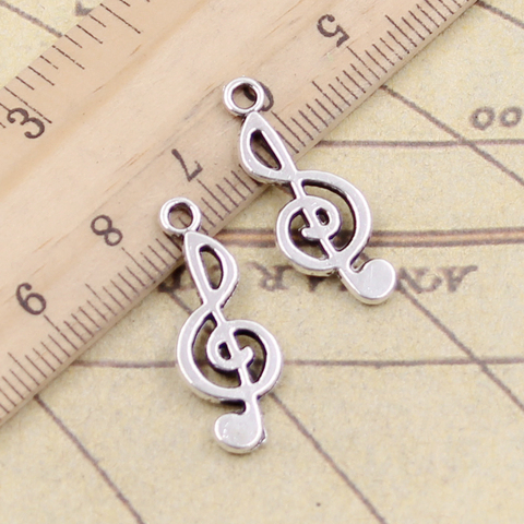 10pcs Charms musical note 26x10mm Tibetan Silver Plated Pendants Antique Jewelry Making DIY Handmade Craft ► Photo 1/3