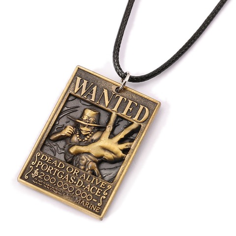ONE PIECE Wanted Poster Necklace Ace Warrant Pendant Necklace Friendship  Men Women Anime Jewelry Choker Accessories YS11439 - Price history & Review, AliExpress Seller - Bestseller Store