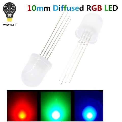 20PCS 10mm Full colors Diffused RGB LED Common Cathode 20mA 3 Colors Red Green Blue 4 Pin 10 mm Light-Emitting Diode LED Lamp ► Photo 1/4