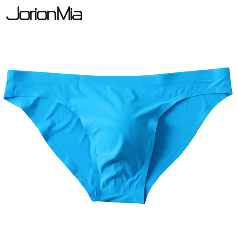Sexy Underwear Men Briefs Shorts Cueca Thin Ice Silk Low Waist Panties Solid U Conve Pouch Seamless Underpants Plus Size GX002 ► Photo 1/6