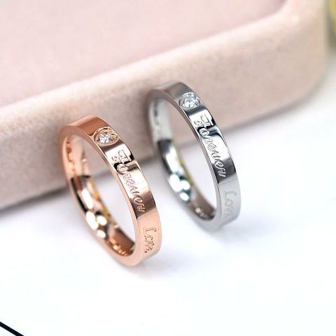 KNOCK Top Quality Concise Zircon Wedding stainless steel material Rose Gold love forever engagement Ring Never Fade Jewelry ► Photo 1/6