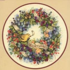 Top Quality Lovely Cute Counted Cross Stitch Kit Berry Wreath Welcome Bird dim 35028 ► Photo 1/1