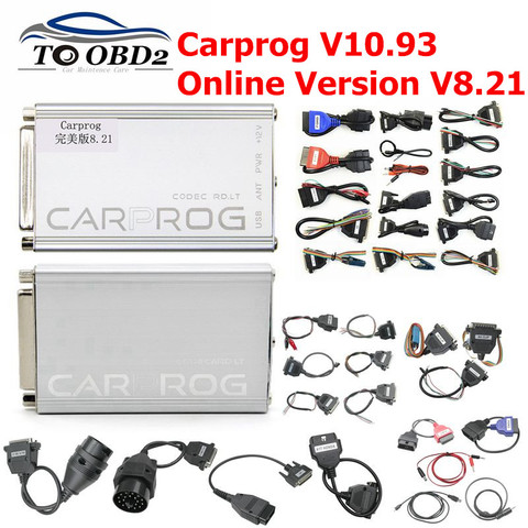 Newest Carprog V10.93 V8.21 Full 21 Adapters Car Prog 10.93 8.21 ECU Chip Tuning Online ECU Programmer Airbag Reset Tool ► Photo 1/6