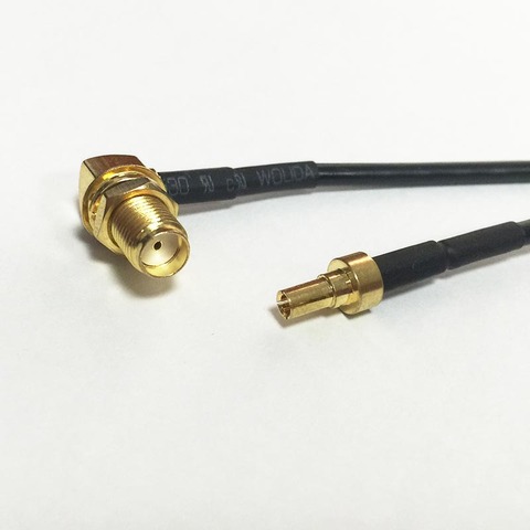 New SMA Female Jack nut Right Angle To CRC9 Straight Male Plug  RG174 Cable Wire 20CM 8