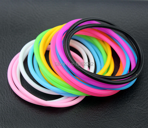 Dropshipping 20PCS/Lot Neon Fluorescent Luminous Bracelets Wristband Rubber Gummy Hairband Unisex bangles Glow Bracelets MB01 ► Photo 1/6