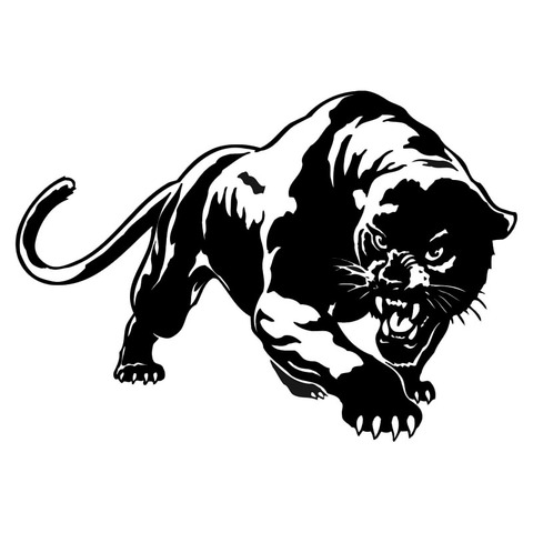 19.5*13.6CM Fiery Wild Panther Hunting Car Body Decal Car Stickers Motorcycle Decorations Black/Silver C9-2149 ► Photo 1/6