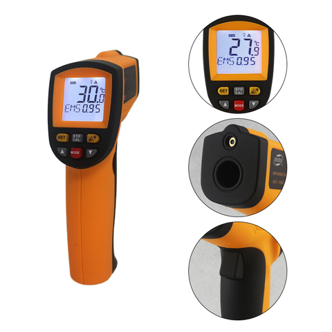 GM900 Non-contact Temperature meter -50~950C -58~17422F Pyrometer 0.1~1EM Celsius IR Infrared Thermometer ► Photo 1/6