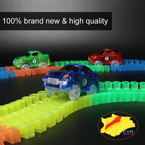 DIY Turntable Lift Accessories Miraculous Glowing Magic Race Track Bend Flash in the Dark Assembly Car Toy Glowing Puzzle Track ► Photo 1/6