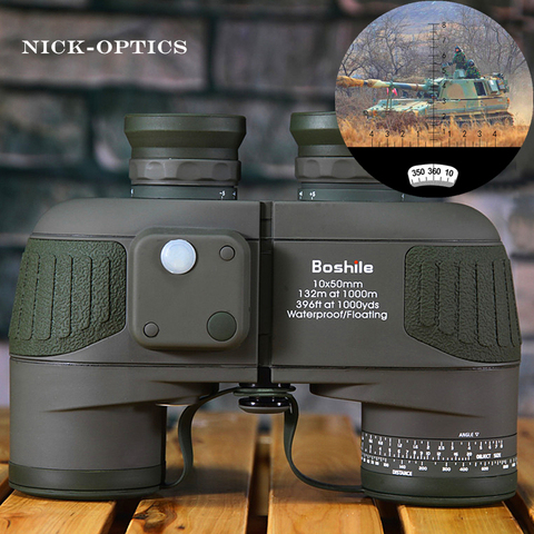 Boshile Binoculars 10x50 Professional Marine Binoculars Waterproof Digital Compass Hunting Telescope High power Lll night vision ► Photo 1/6