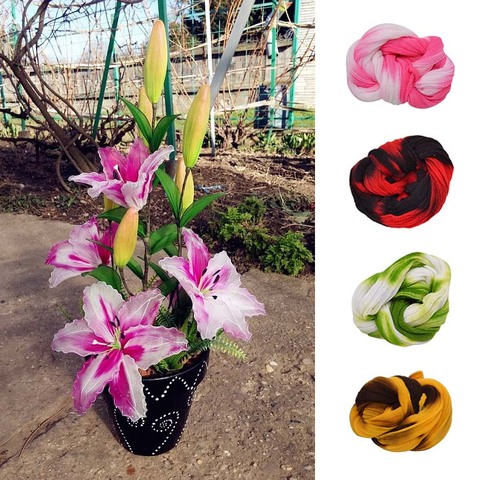 5pcs Color Mix Nylon Stocking Ronde Flower Material Tensile Stocking Material Accessory Handmade Wedding Home DIY Nylon Flower ► Photo 1/6
