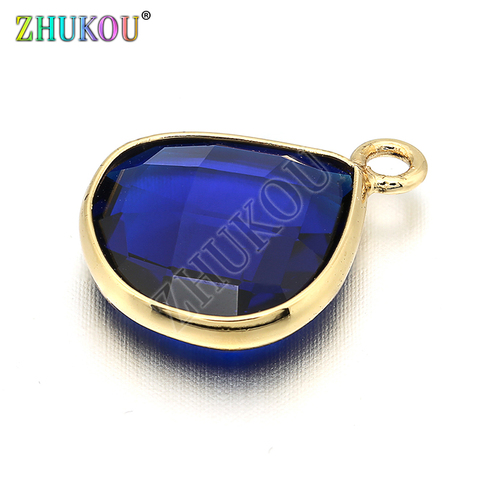 13*17mm Brass Cubic Zirconia Water Drop Charms Pendants DIY Jewelry Bracelet Necklace Making, Hole: 3mm, Model: VD258 ► Photo 1/6