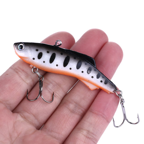 HENGJIA 1PCS VIB Ice Fishing Lure Wobbers Silicone Artificial Bait Soft Lead Bait 7.5cm 17.2g ► Photo 1/6