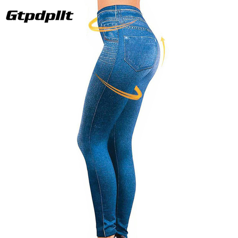 Gtpdpllt S-XXL Women Fleece Lined Winter Jegging Jeans Genie Slim Fashion Jeggings Leggings 2 Real Pockets Woman Fitness Pants ► Photo 1/6