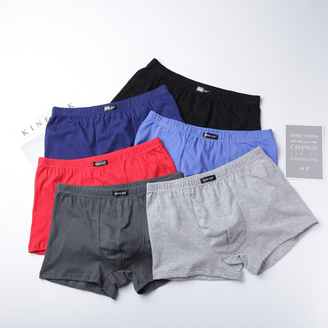 Hot Underpants 100% Cotton Quality Men's Male Underwear Classic Solid Fashion Pouch Trunks Short Boxers 4PCS Free Shipping ► Photo 1/5