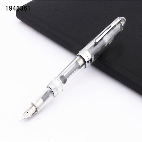 JINHAO 992 Transparent White Colour Spiral round body office Student  Fine nib Fountain Pen New ► Photo 1/1