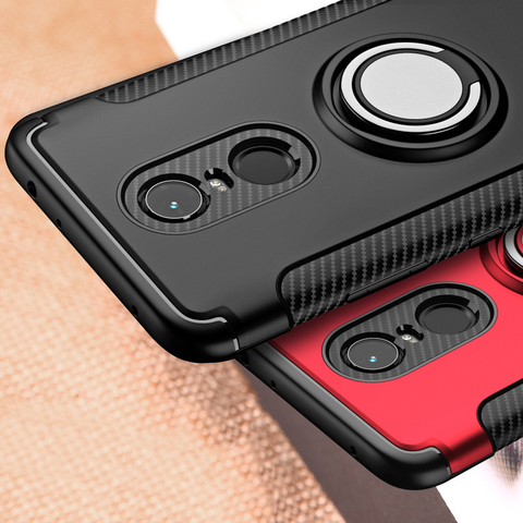 For Xiaomi Redmi 5 Plus Case Note 5 Pro 5A Prime Hybrid Silicone Armor Metal Finger Ring Holder Xiomi Xiaomi Redmi5 Phone Cover ► Photo 1/6