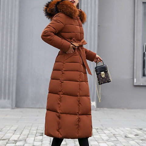 Bella Philosophy 2022 Winter New Coat Jacket long Fashion Jacket Women Thick Down Parka female Slim Fur Collar Warm Cotton Coat ► Photo 1/1
