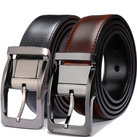 Men's Genuine Leather Dress Belt, Reversible Belt for Men Two In One 3.4cm wide mens belts big and tall ► Photo 1/6