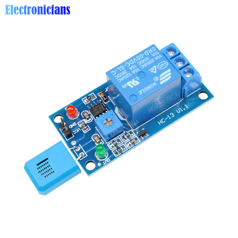 HR202 DC 5V 1 Channal 1CH 5V Humidity Sensitive Switch Relay Module Humidity Controller Humidity Sensor Module With Indicator ► Photo 1/6