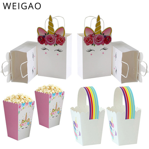 WEIGAO Unicorn Party Favor Gift Bags Unicorn Design Reusable Gift Tote Bags Goodie Gift Toy Treat bags for Kids Birthday Party ► Photo 1/6