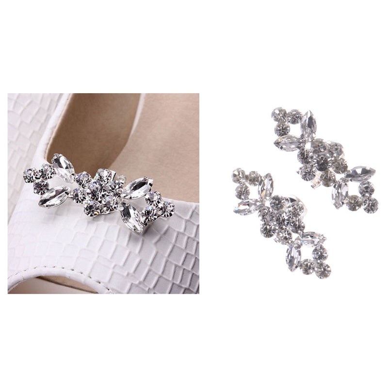 7Styles Crystal Shoe Clip Decoration Bridal Shoes Rhinestone Clip Buckle  Faux Pearl Shoe Clips Decorative Accessories